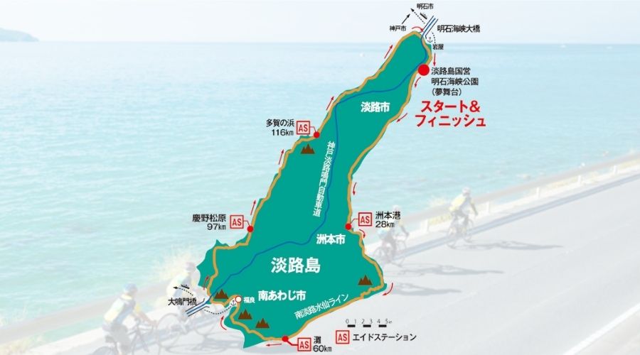 淡路島一周のルート