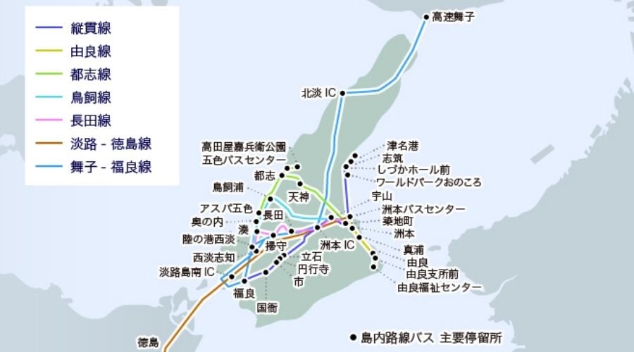 淡路交通バスの路線図