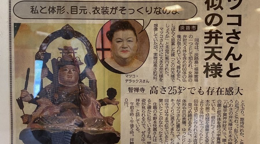 マツコデラックスさんに似ている八臂宇賀神弁天が新聞に載っている